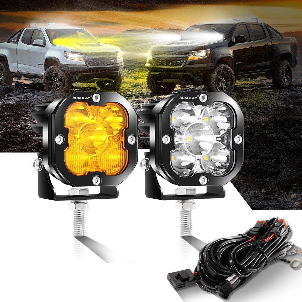 Auxbeam X-Pro 3 inch LED pod - Yellow and Clear lens