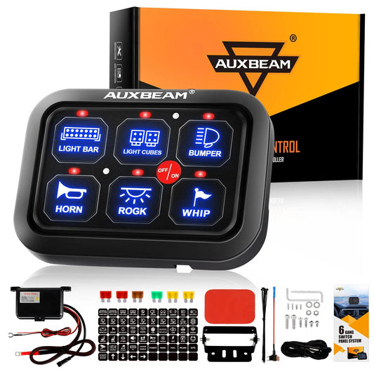 Auxbeam BC60 6 gang multifunction switch panel (blue or green)