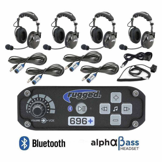 4 Person - RRP696 Bluetooth Intercom System with AlphaBass Headsets