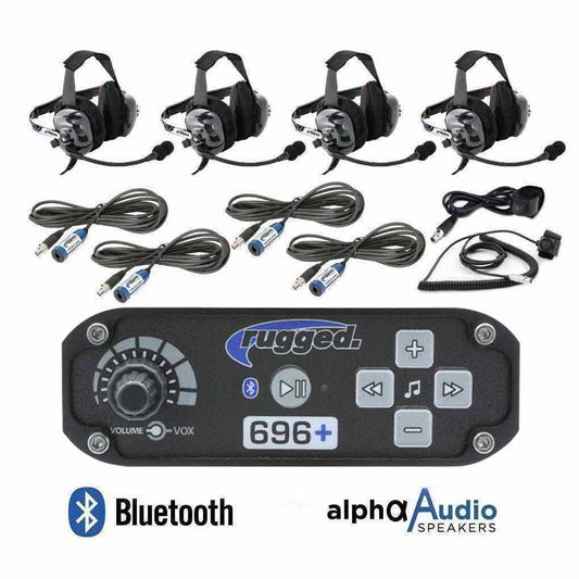 4 Person - RRP696 Bluetooth Intercom System with Behind the Head BTH Headsets