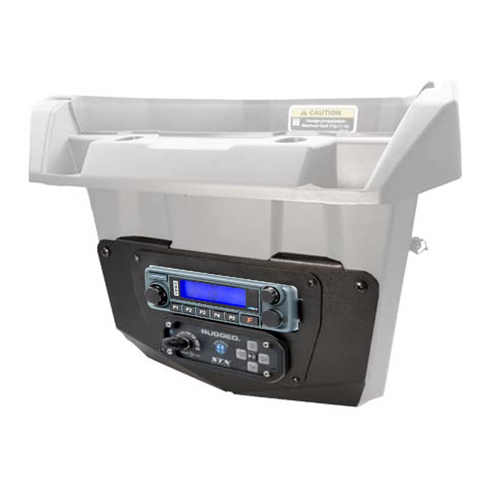 POWERHOUSE 45-Watt GMRS Radio - Can-Am Maverick Commander STX STEREO Complete UTV Communication Intercom and Radio Kit with Glove Box Mount