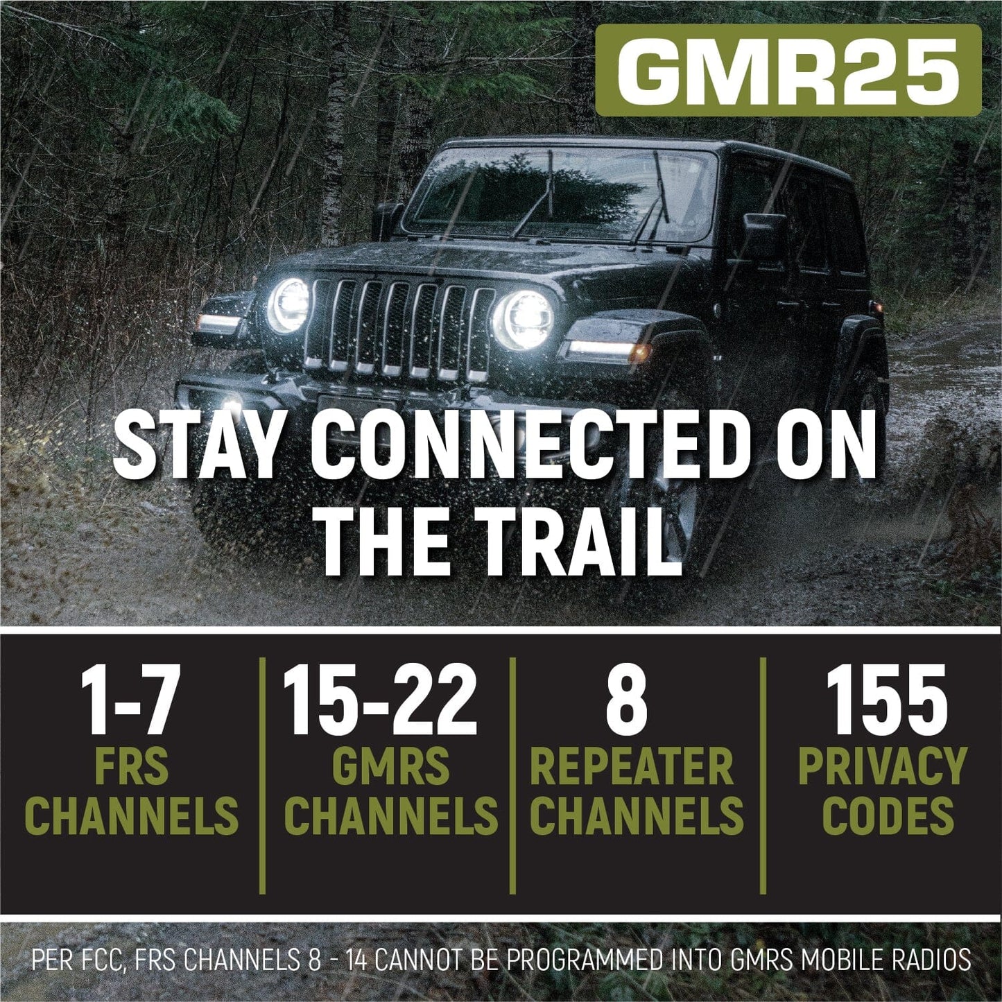 Radio Kit Lite - GMR25 Waterproof GMRS Mobile Radio with Stealth Antenna