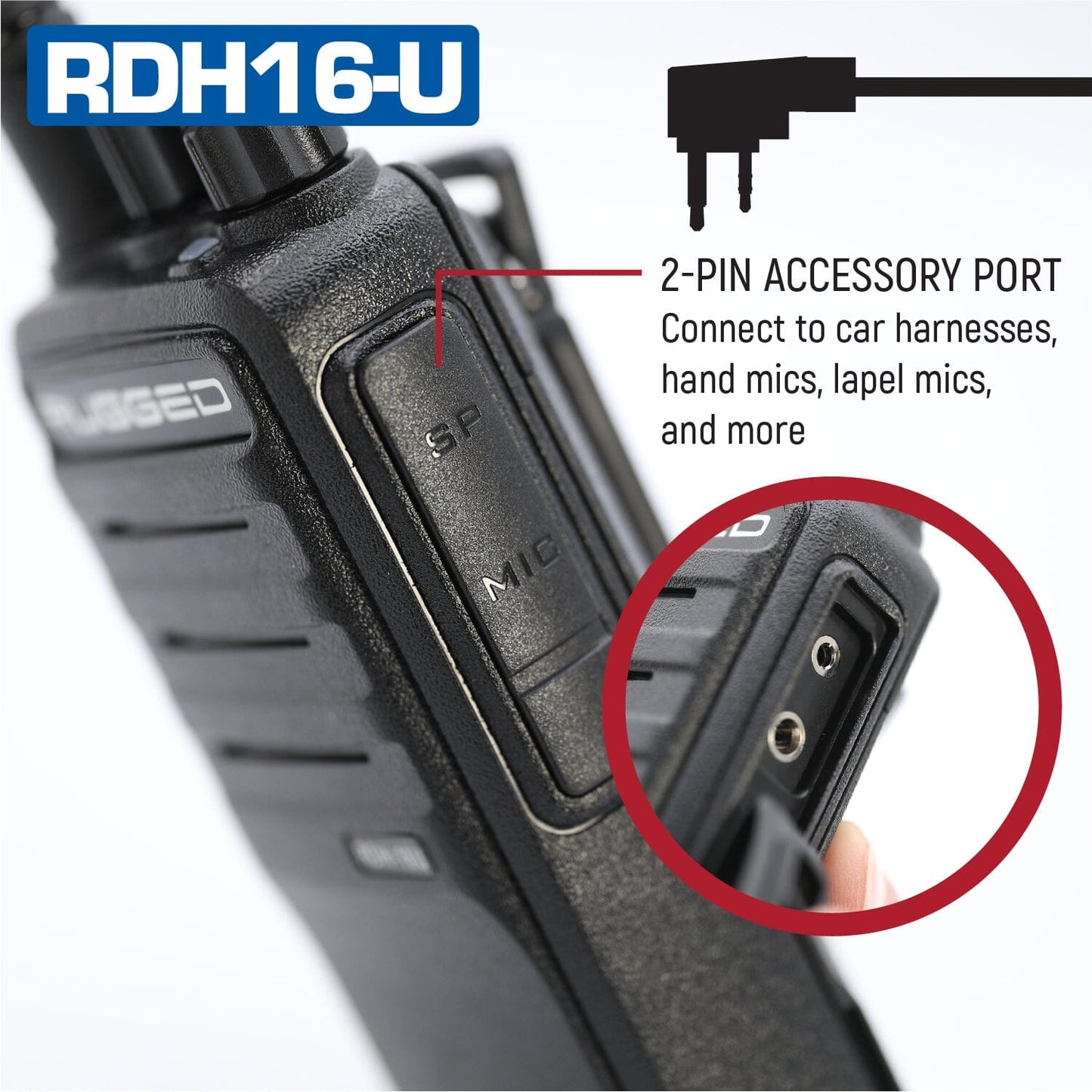 Rugged RDH16 UHF Business Band Handheld Radio - Digital and Analog