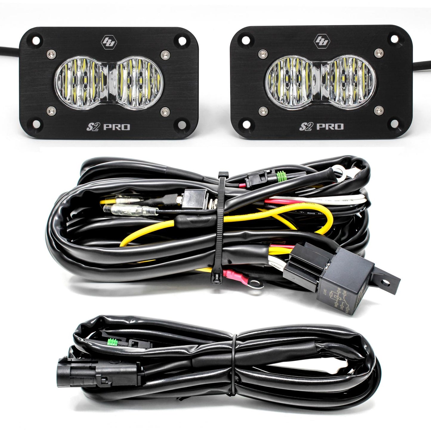 Flush Mount LED Light Pod Kit Wide Cornering Pair S2 Pro Baja Designs