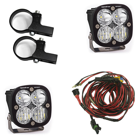 Polaris LED Light Pods 2 Inch Harness Horizontal Mounts Kit Squadron Sport Baja Designs