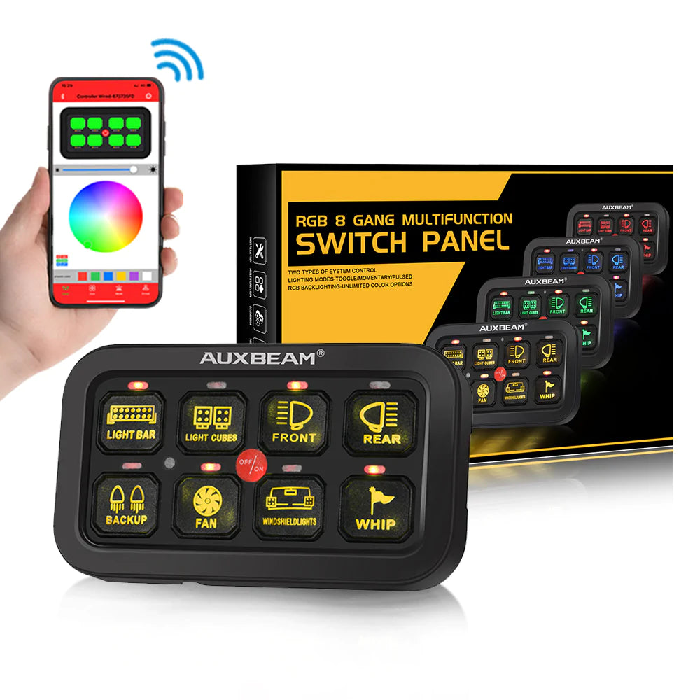 Auxbeam AR-800 Multifunction RGB 8 Gang Bluetooth Switch Panel