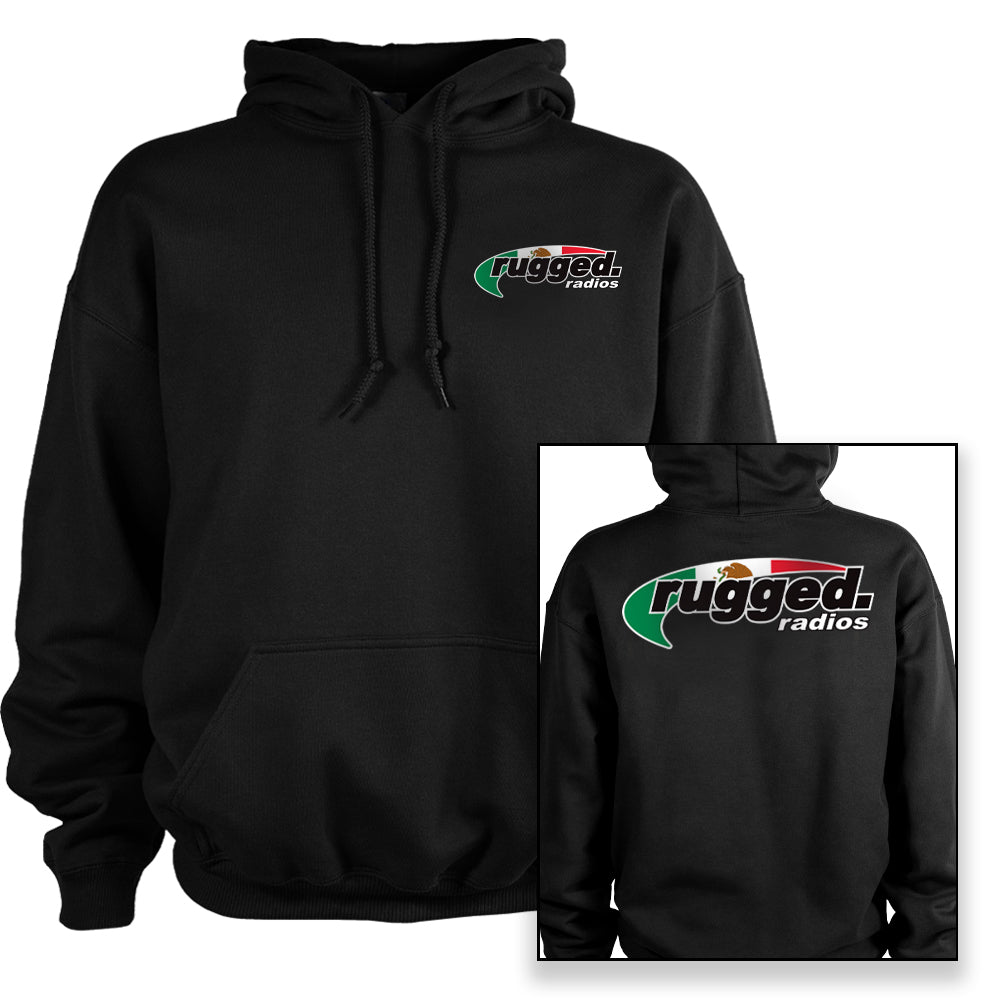 Rugged Radios 'Mexican Flag' Men's Pullover Hoodie - Black