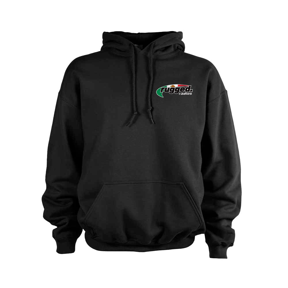 Rugged Radios 'Mexican Flag' Men's Pullover Hoodie - Black