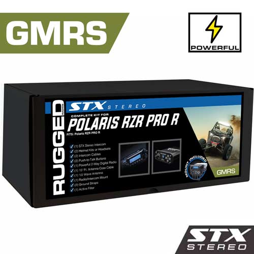 POWERHOUSE 45-Watt GMRS Radio - Polaris RZR PRO XP, RZR Turbo R, and RZR PRO R STX STEREO Complete UTV Communication Kit