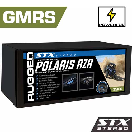 POWERHOUSE 45-Watt GMRS Radio - Polaris RZR STX STEREO Complete UTV Communication Kit