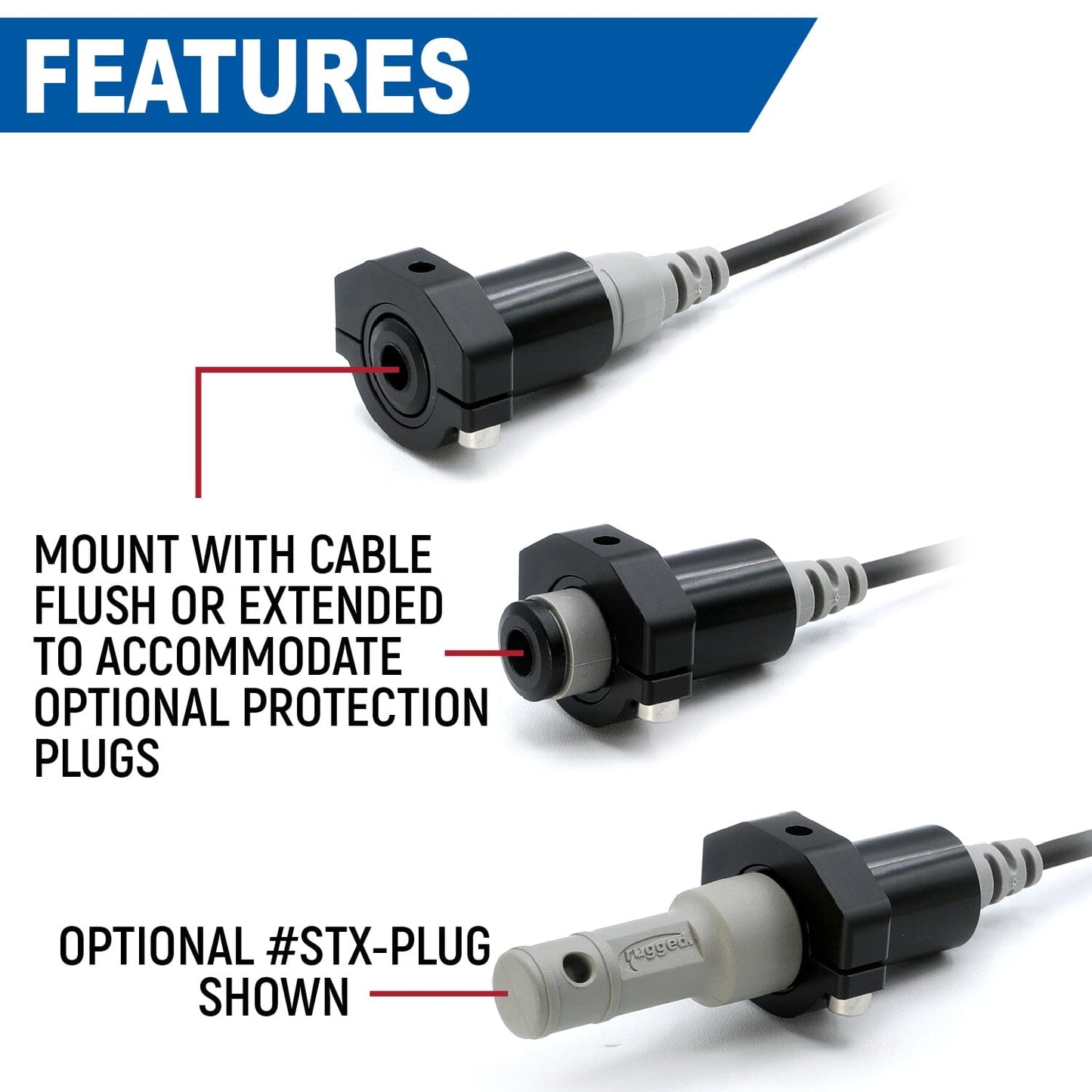 Single Headset / Helmet STX STEREO Jack - Bar Mount