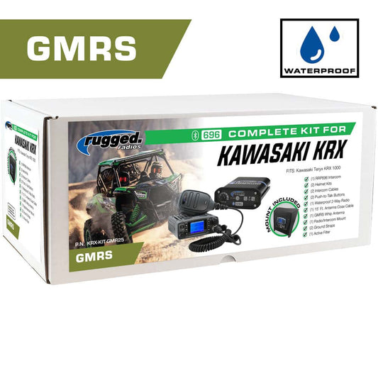 Waterproof GMRS Radio - Kawasaki Teryx KRX 1000 Complete UTV Communication Intercom Kit